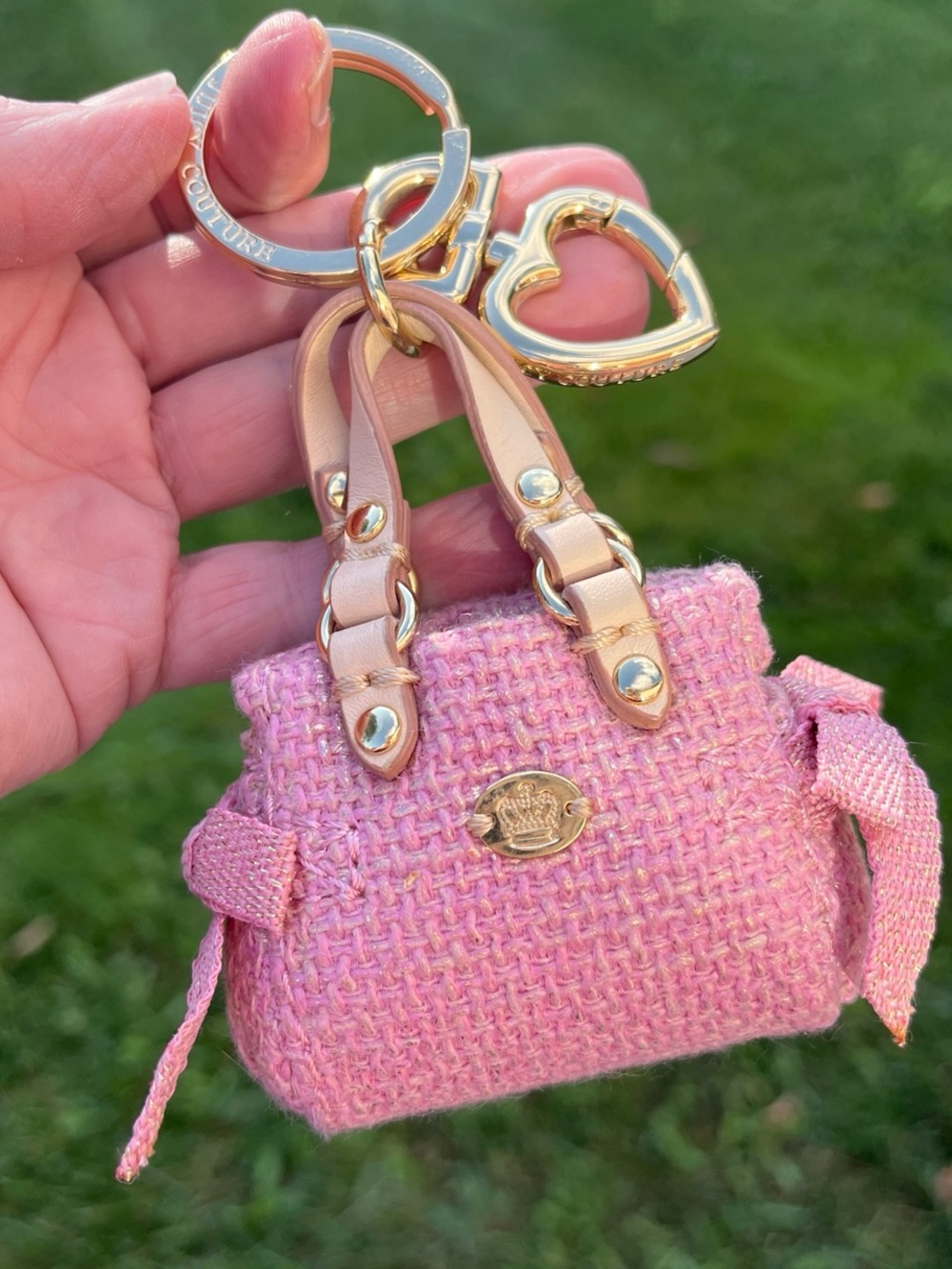 Juicy Couture Y2K Pink Mini Dreamer Satchel Keychain Bag Charm - NWOT